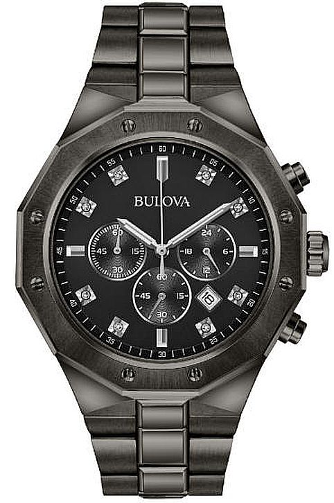 Men's Bulova Classic Chronograph Black Diamond Dial Watch 98D142