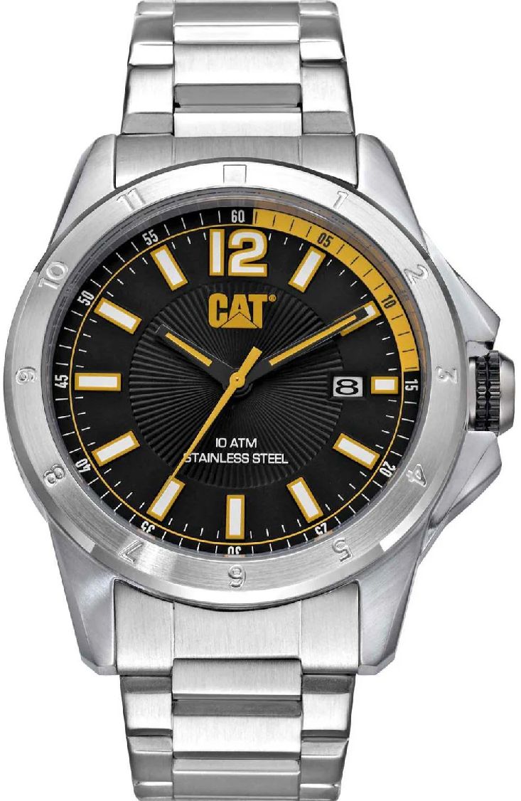Men's CAT Caterpillar Big Twist 24 Silver Steel Bracelet Watch YW14111137