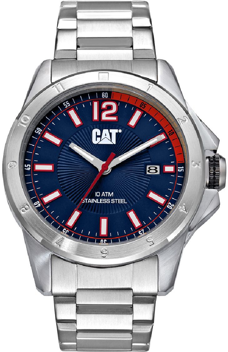 Men's CAT Caterpillar Big Twist 24 Silver Steel Bracelet Watch YW14111138