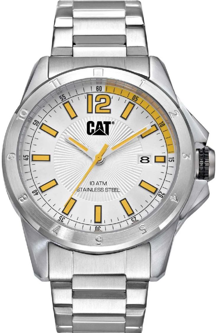 Men's CAT Caterpillar Big Twist 24 Silver Steel Bracelet Watch YW14111237