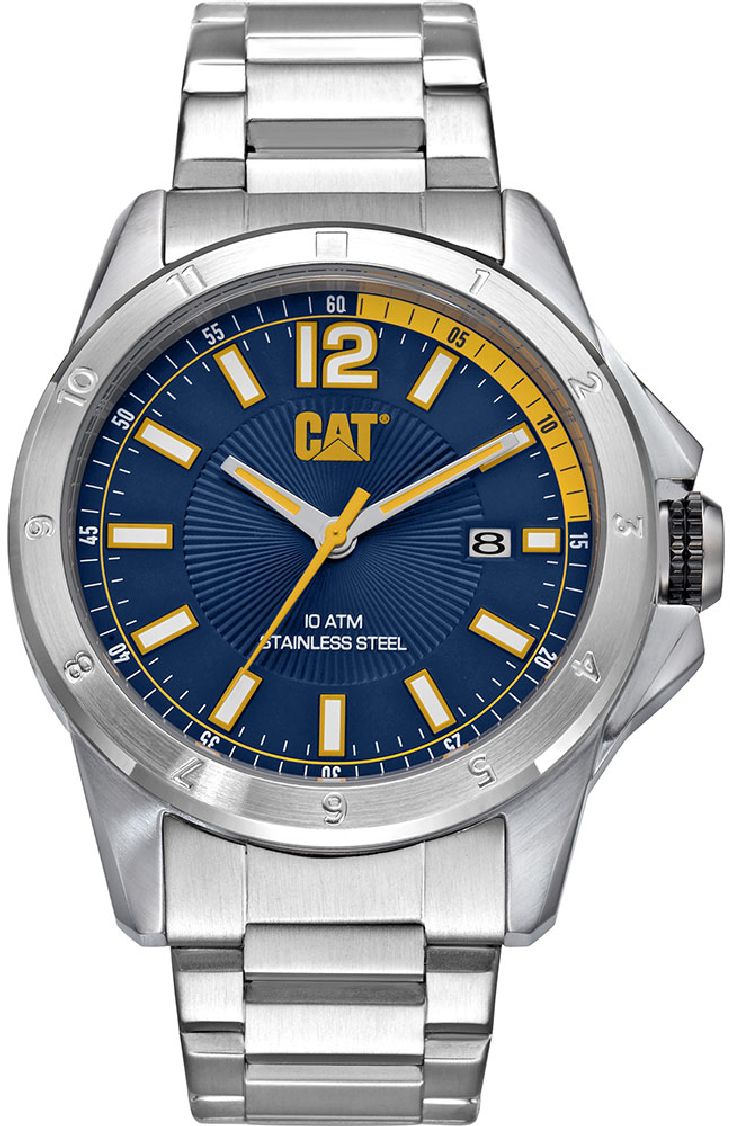 Men's CAT Caterpillar Big Twist 24 Silver Steel Bracelet Watch YW14111637