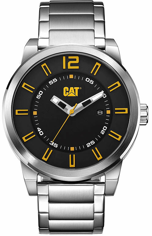 Men's CAT Caterpillar Hardware Black And Yellow Steel Watch NK14111127