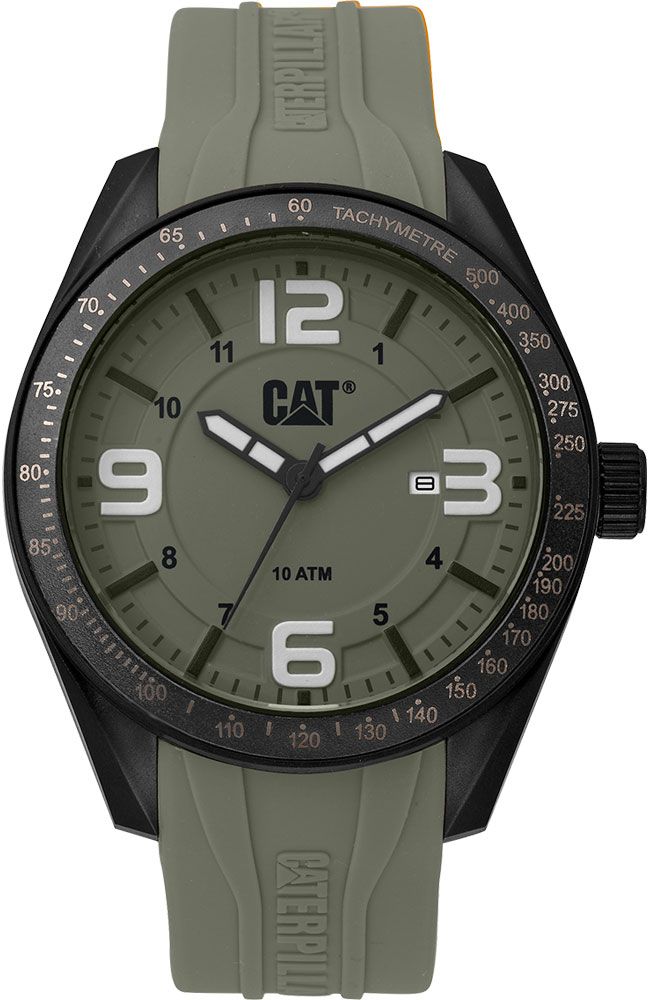 Men's CAT Caterpillar Oceania Multifunction Gray Rubber Strap Watch LQ16123332