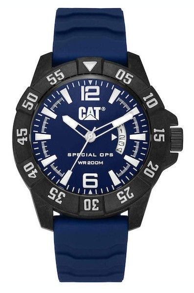 Men's CAT Caterpillar Special Ops Blue Silicone Strap Watch K412126632