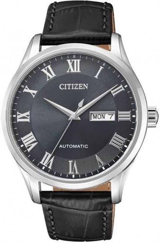 Men's Citizen Automatic Black Leather Watch NH8360-12H