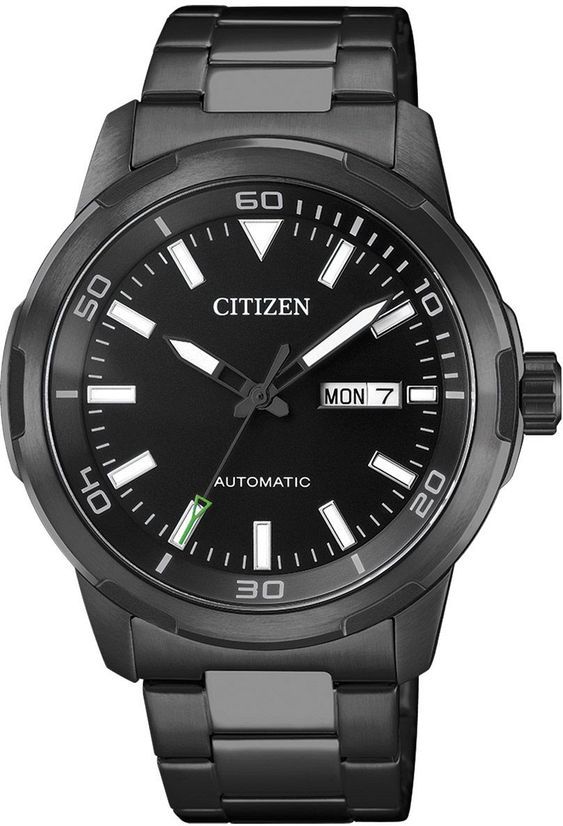 Men's Citizen Automatic All Black Steel Watch NH8375-82E