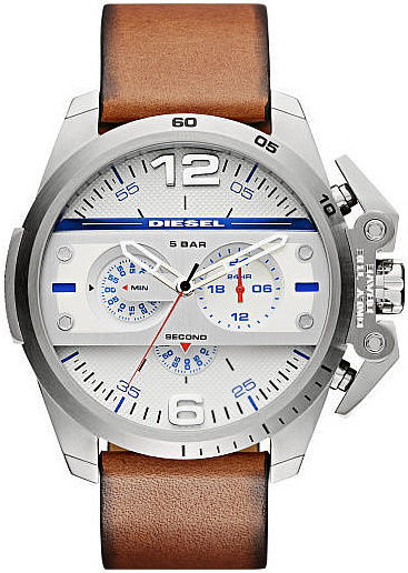 Men's Diesel Ironside Chronograph Leather Strap Watch DZ4365