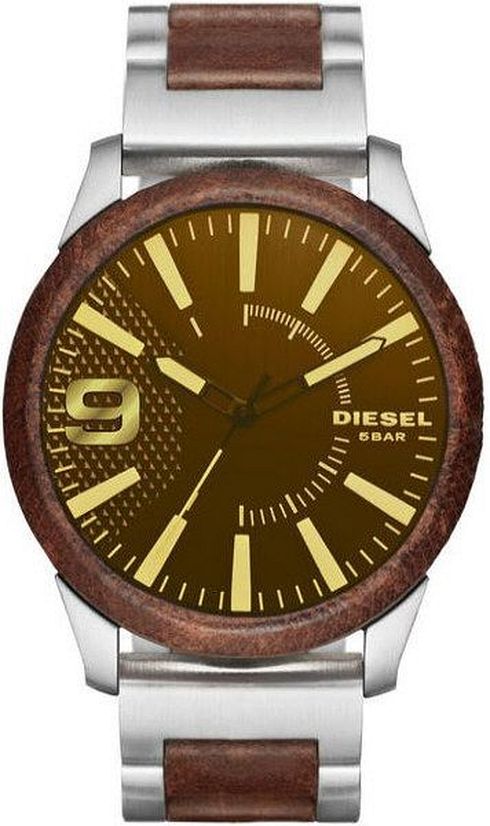 Men's Diesel Leather Wrapped Stainless Steel Watch DZ1799