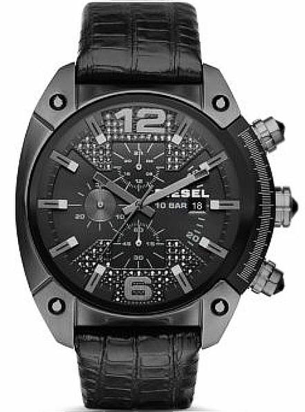 Men's Diesel Overflow Black Chronograph Watch DZ4372
