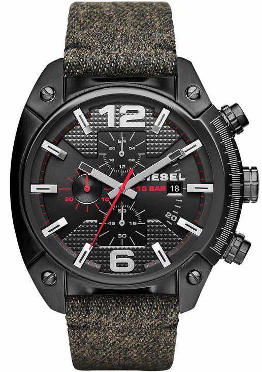 Men's Diesel Overflow Black Chronograph Watch DZ4373
