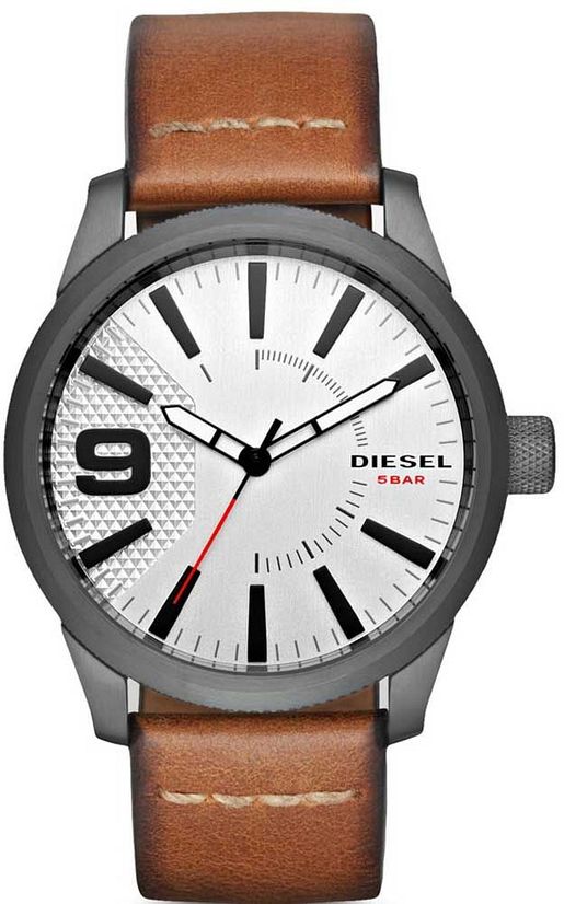Men's Diesel Rasp Leather Strap 46mm Watch DZ1803
