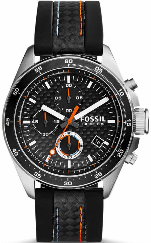 Men's Fossil Decker Chronograph Silicone Strap Watch CH2956