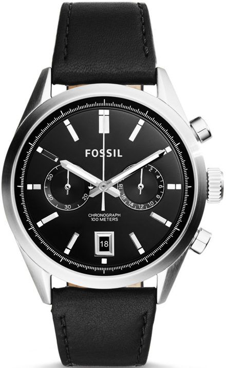 Men's Fossil Del Rey Chronograph Leather Strap Watch CH2972