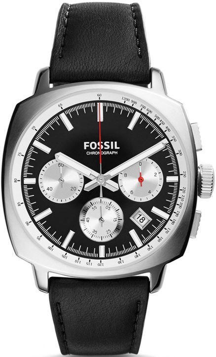 Men's Fossil Haywood Chronograph Leather Strap Watch CH2984