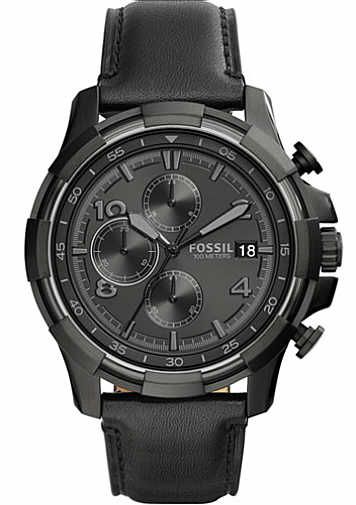 Men's Fossil Dean Black Chronograph Watch FS5133