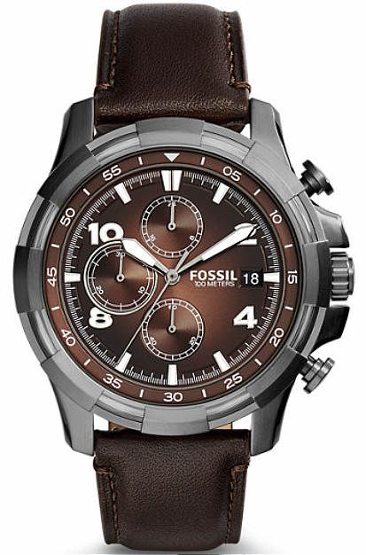 Men's Fossil Dean Chronograph Dark Brown Watch FS5113