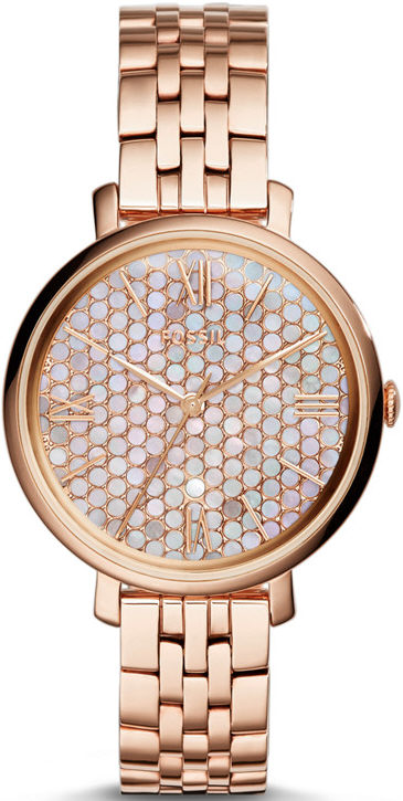 Women's Rose Gold Fossil Jacqueline Stainless Steel Watch ES3804