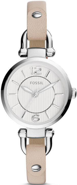 Women's Fossil Georgia Mini White Leather Strap Watch ES3808