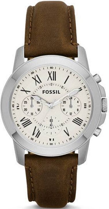 Men's Fossil Grant Chronograph Leather Midsize Watch FS4839
