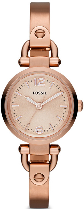 Women's Rose Gold Fossil Georgia Mini Bangle Strap Watch ES3268