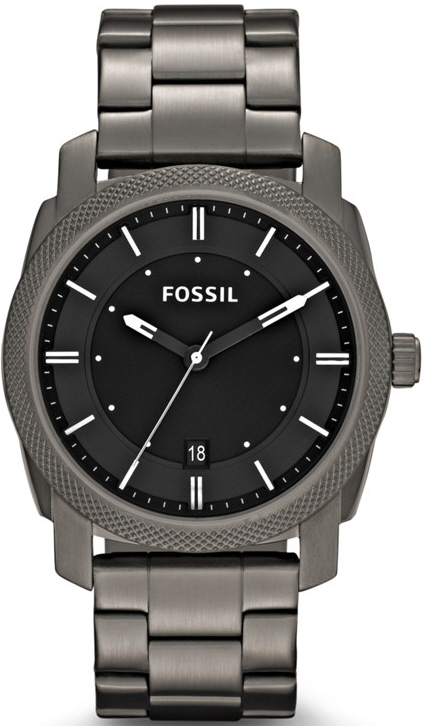 Men's Smoke Black Fossil Machine Steel Watch FS4774