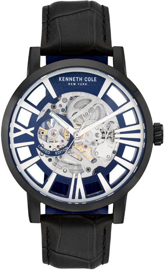 Men's Kenneth Cole Automatic Steel Skeleton Dial Watch KC51018004