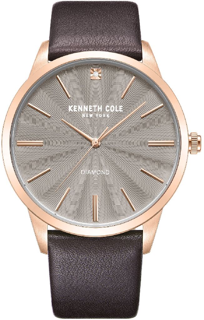 Men's Kenneth Cole Genuine Diamond 43.5mm Leather Strap Watch KCWGA2122904