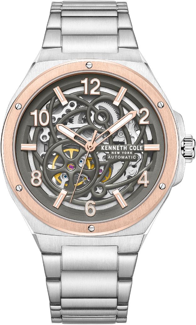 Men's Kenneth Cole New York Automatic 43.5mm Silver Watch KCWGY0046303