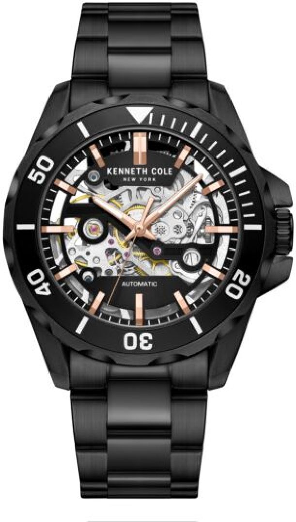 Men's Kenneth Cole New York Automatic 43mm Black Bracelet Watch KCWGY0046002