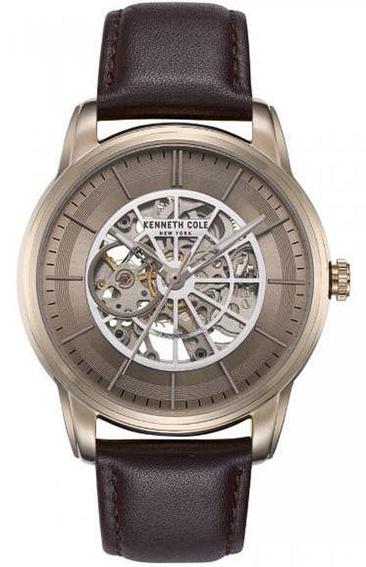 Men's Kenneth Cole New York Automatic Brown Leather Strap Watch KC50223001