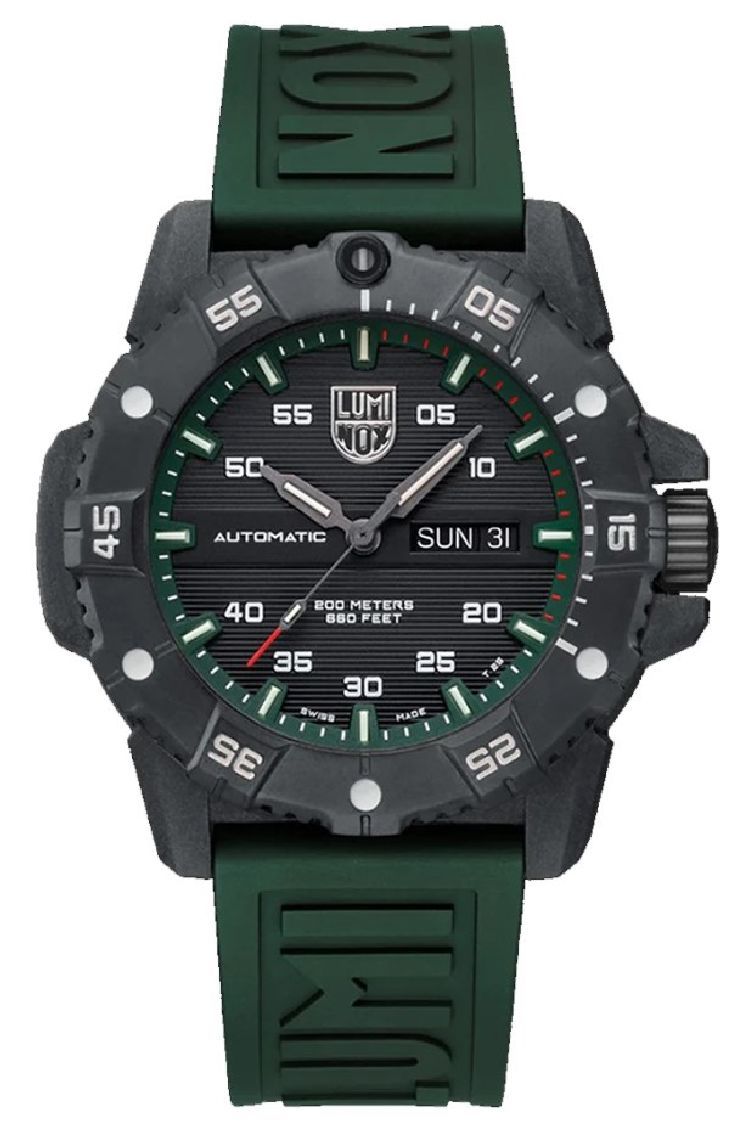 Men's Luminox Carbon SEAL Automatic Swiss Made Dive Watch 3877