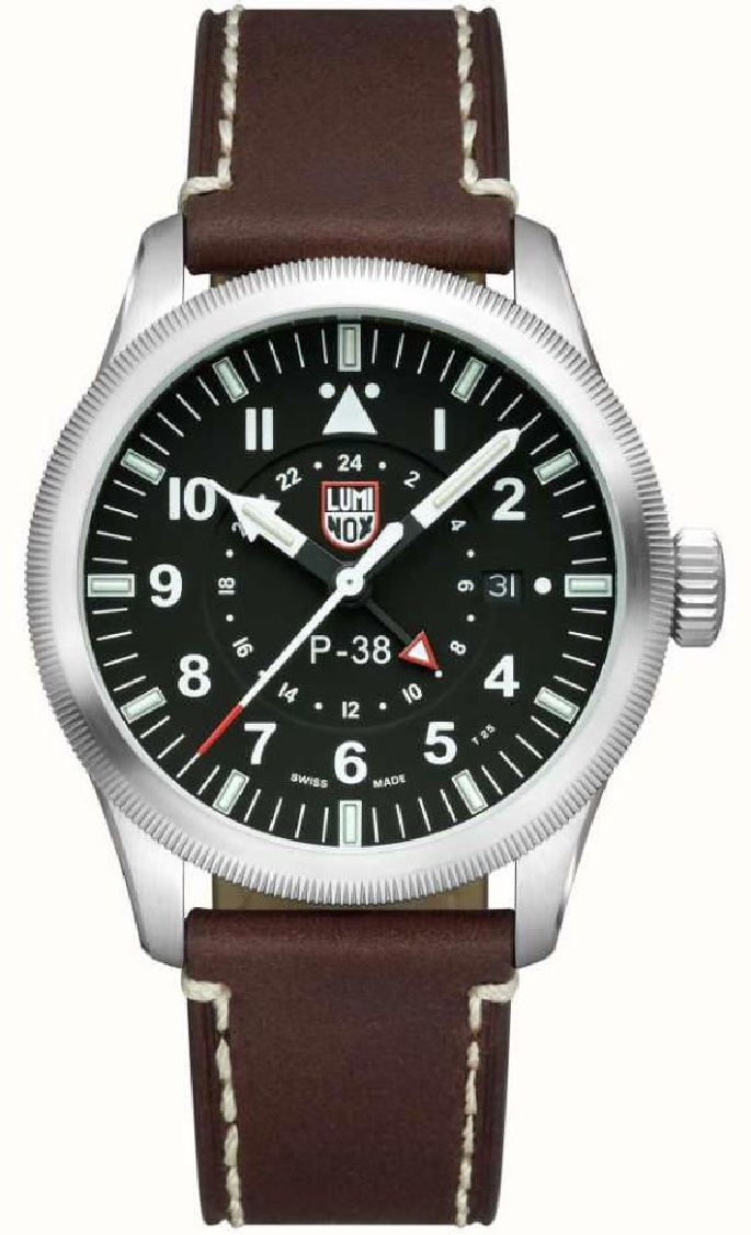 Men's Luminox P-38 Lightning Pilot GMT GMT 2 Time Zone Watch 9521