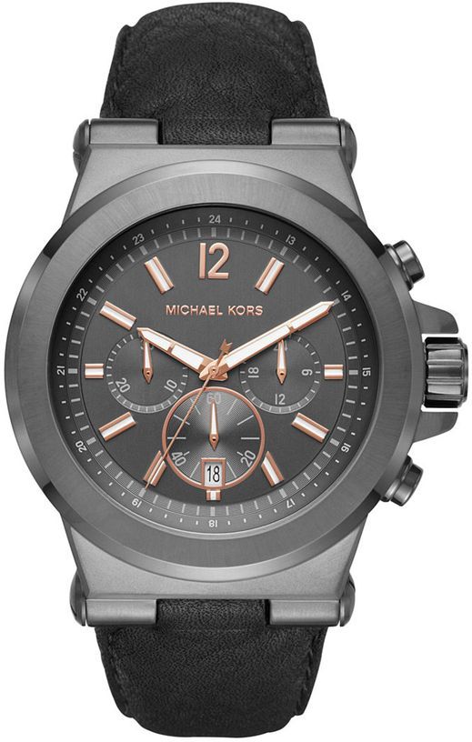 Men's Michael Kors Dylan Chronograph Leather Strap Watch MK8511