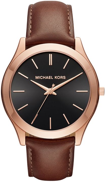 Men's Michael Kors Slim Runway Brown Leather Watch MK8509