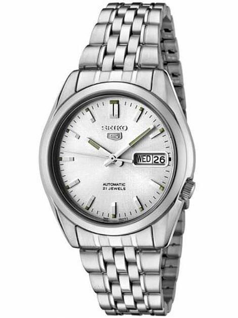 Men's Seiko 5 Automatic Day-Date Stainless Steel Watch SNK355K1