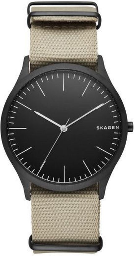 Men's Skagen Jorn Black Steel Nylon Strap Watch SKW6367