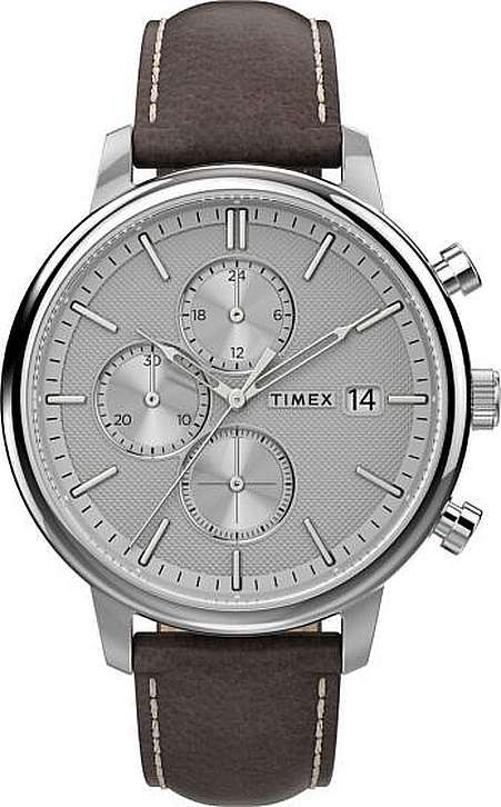 Men's Timex Chicago Chronograph Brown Leather Watch TW2U38800