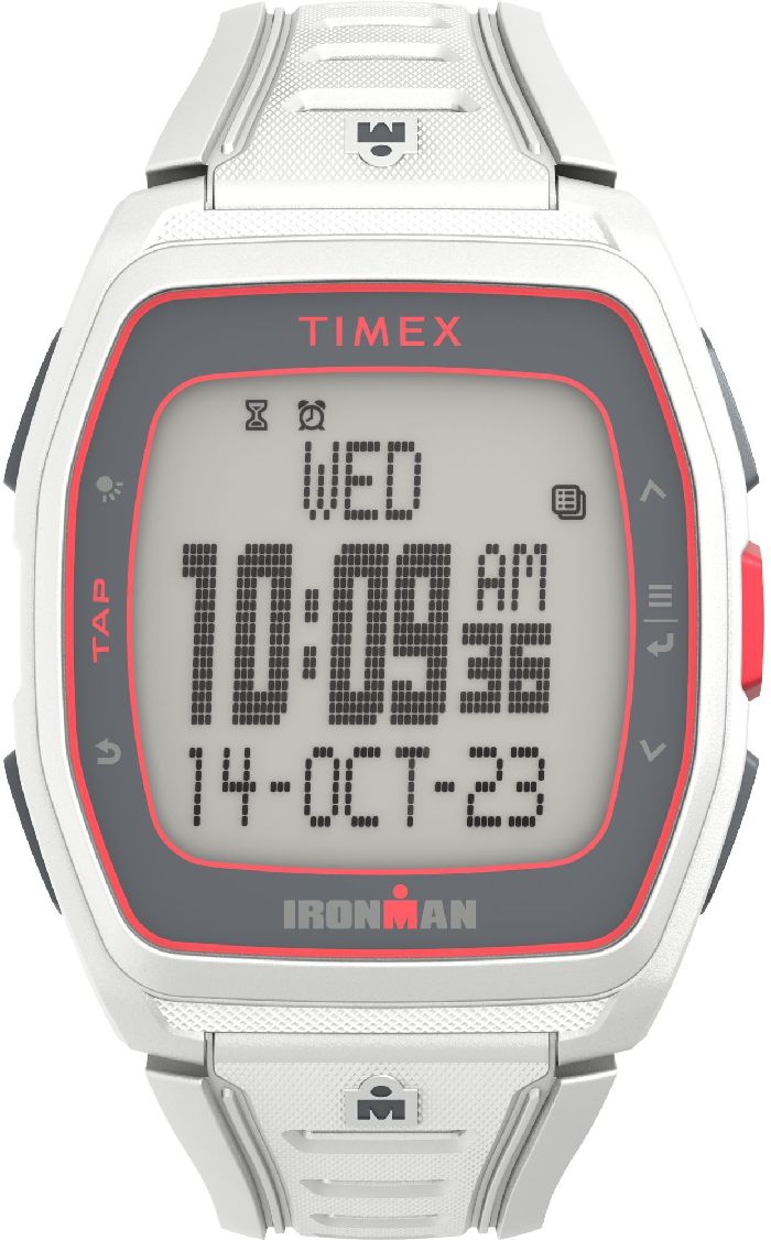 Men's Timex Digital Ironman T300 42mm White Silicone Strap Watch TW5M62500