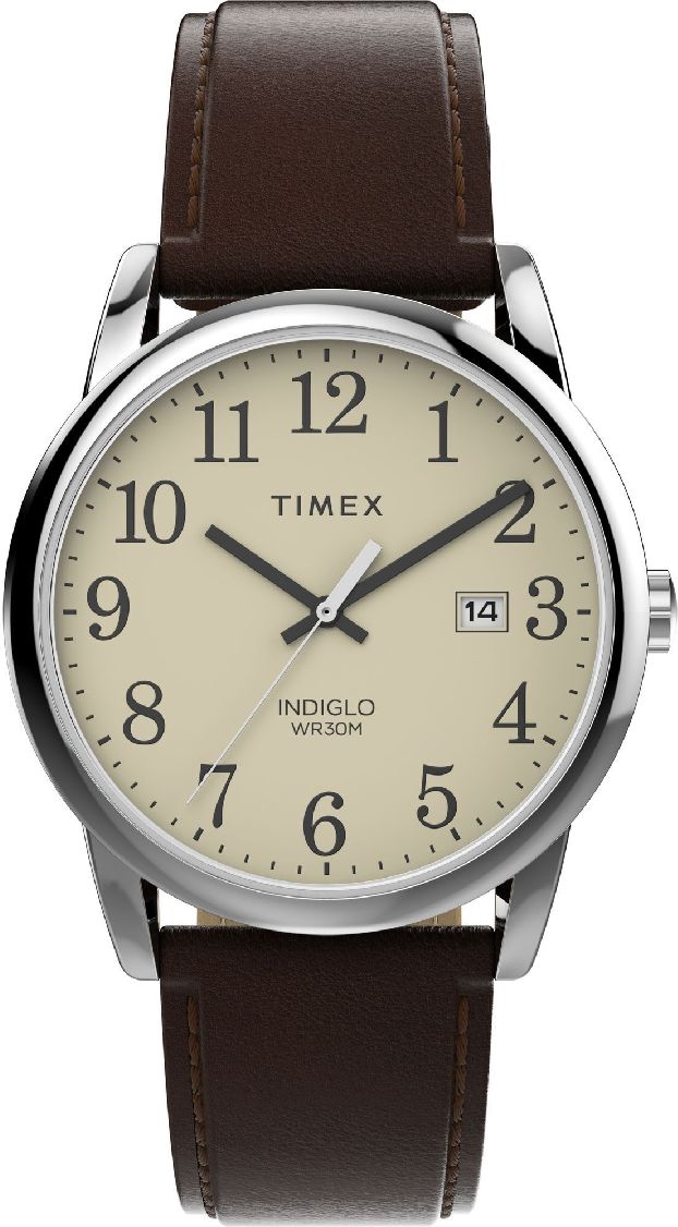 Men's Timex Easy Reader 38mm One-Time Adjustable Leather Strap Watch TW2V68700