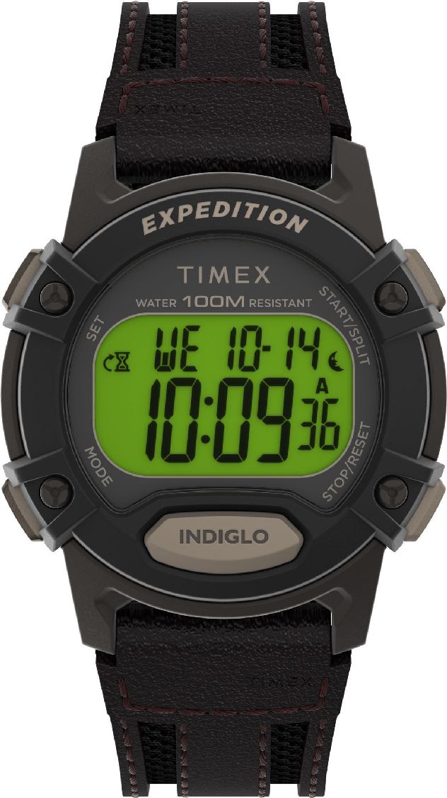Men's Timex Expedition Digital 41mm Leather Strap Watch TW4B24500