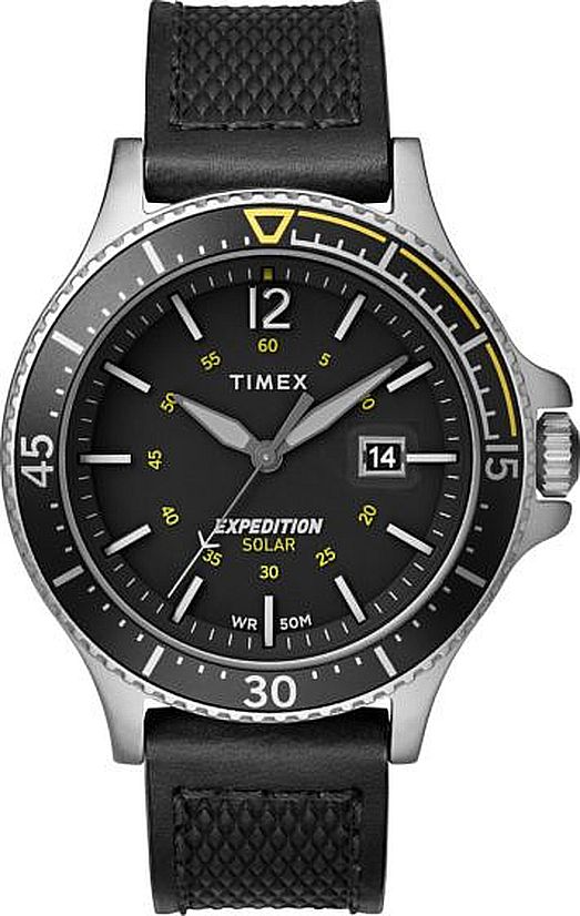 Men's Timex Expedition Ranger Solar Powered Black leather Watch TW4B14900