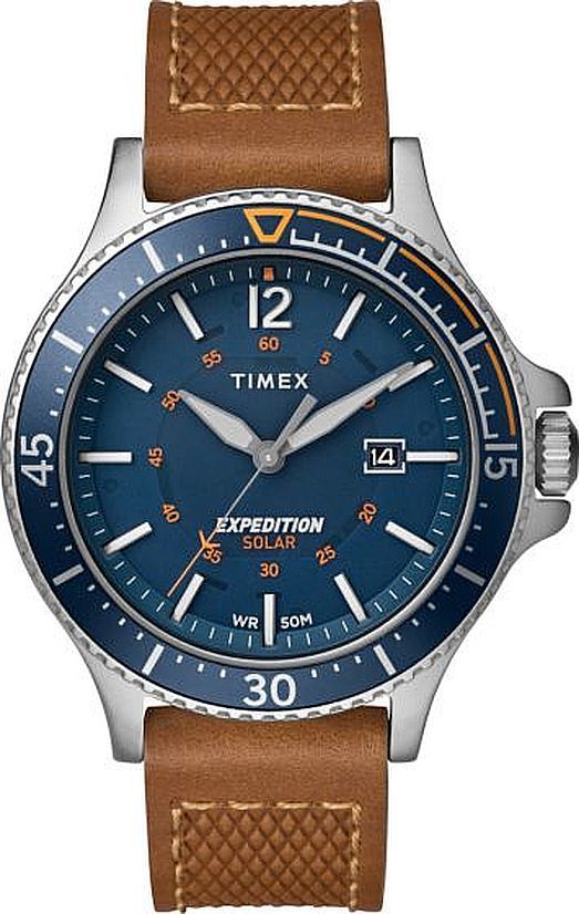 Men's Timex Expedition Ranger Solar Powered Brown leather Watch TW4B15000