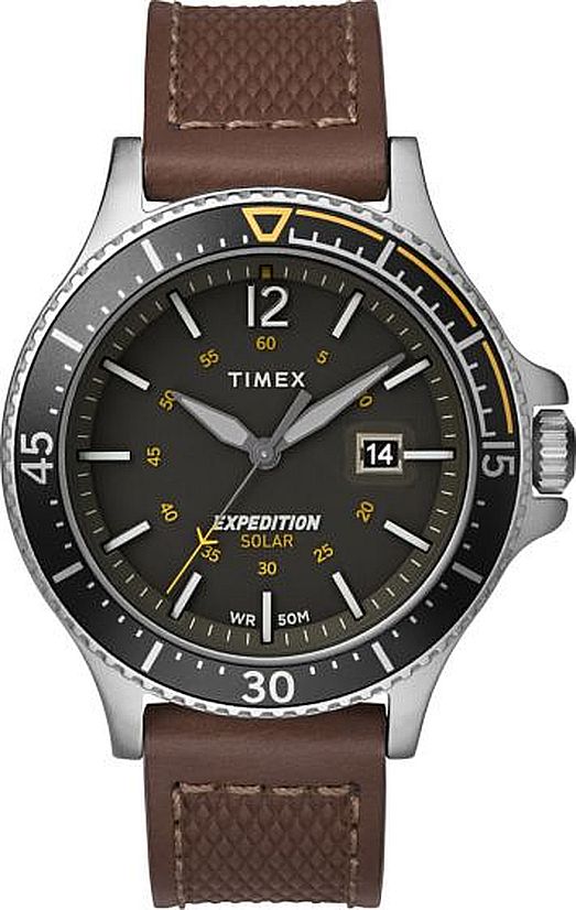 Men's Timex Expedition Ranger Solar Powered Brown leather Watch TW4B151009J