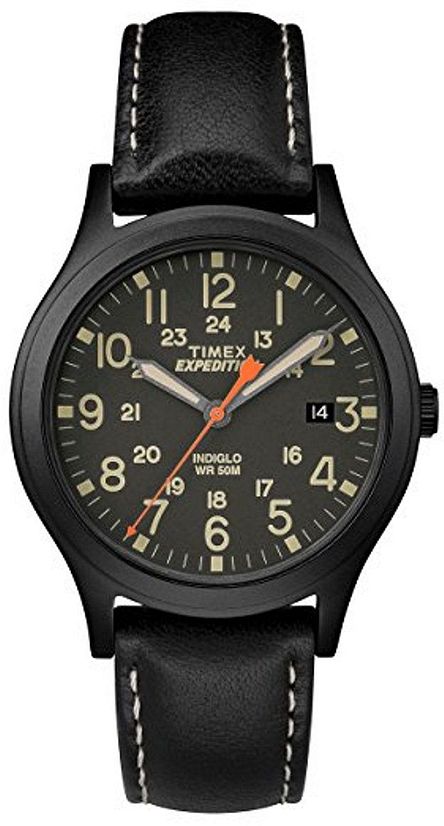 Men's Timex Expedition Scout 36 Black Leather Strap Watch TW4B11200