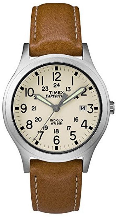 Men's Timex Expedition Scout 36 Brown Leather Band Watch TW4B11000