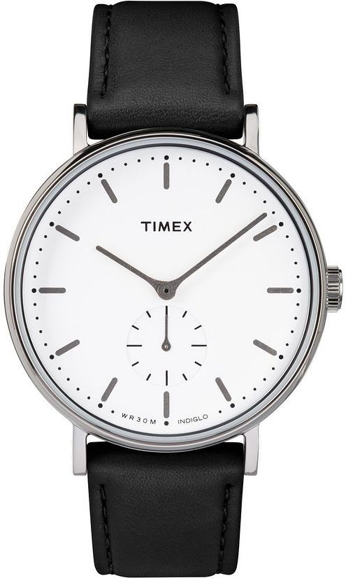 Men's Timex Fairfield Black Leather Strap Watch TW2R38000