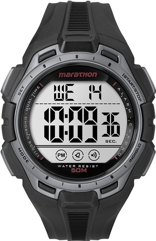 Men's Timex Marathon Digtal Full Black Silicone Strap Watch TW5K94600