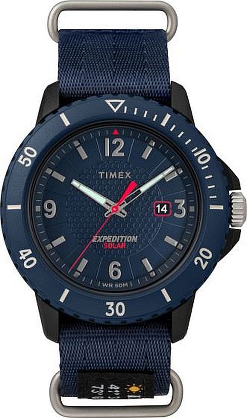 Men's Timex Military Expedition Solar Powered Blue Canvas Strap Watch TW4B14300