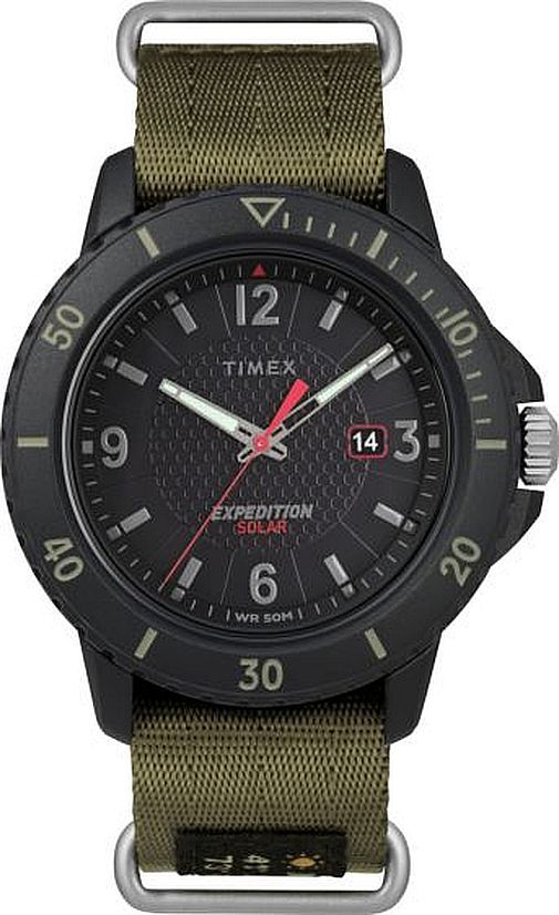 Men's Timex Military Expedition Solar Powered Green Canvas Watch TW4B14500