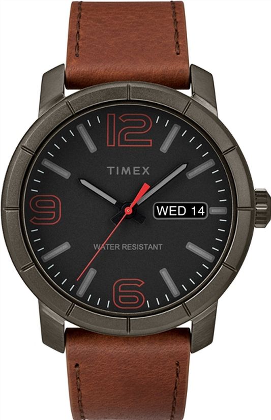Men's Timex Mod 44 Black Dial Brown Band Watch TW2R64000